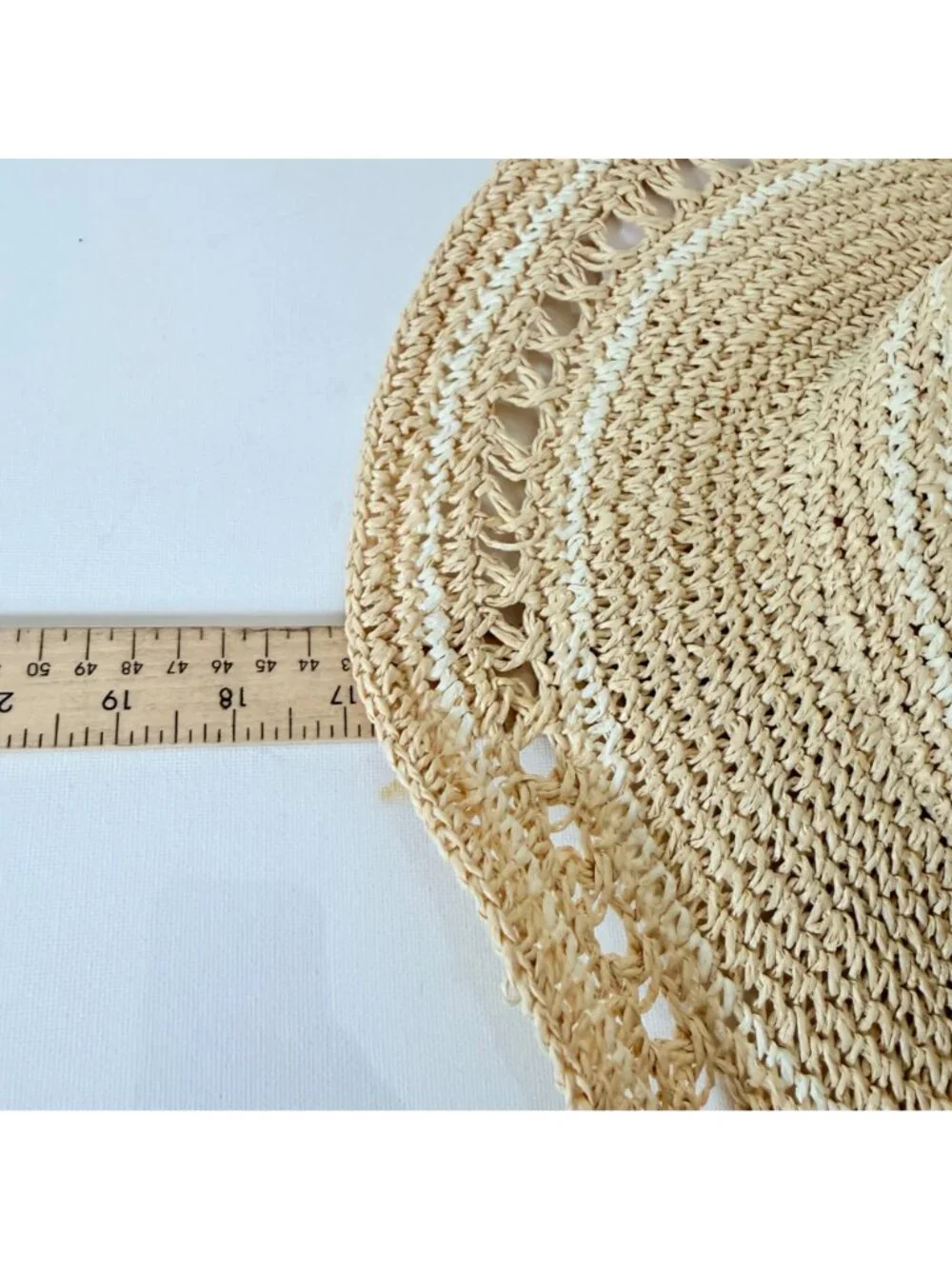 Summer Festival Sun Hat Open Weave Floppy Wide Brim Boho Beach Straw Travel